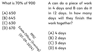 A can do a piece of work in 4 days and B can do it in 12 days. In how many |PPSC |Math |Urdu/Hindi