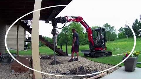 Helical Pier Installation Under Existing Deck