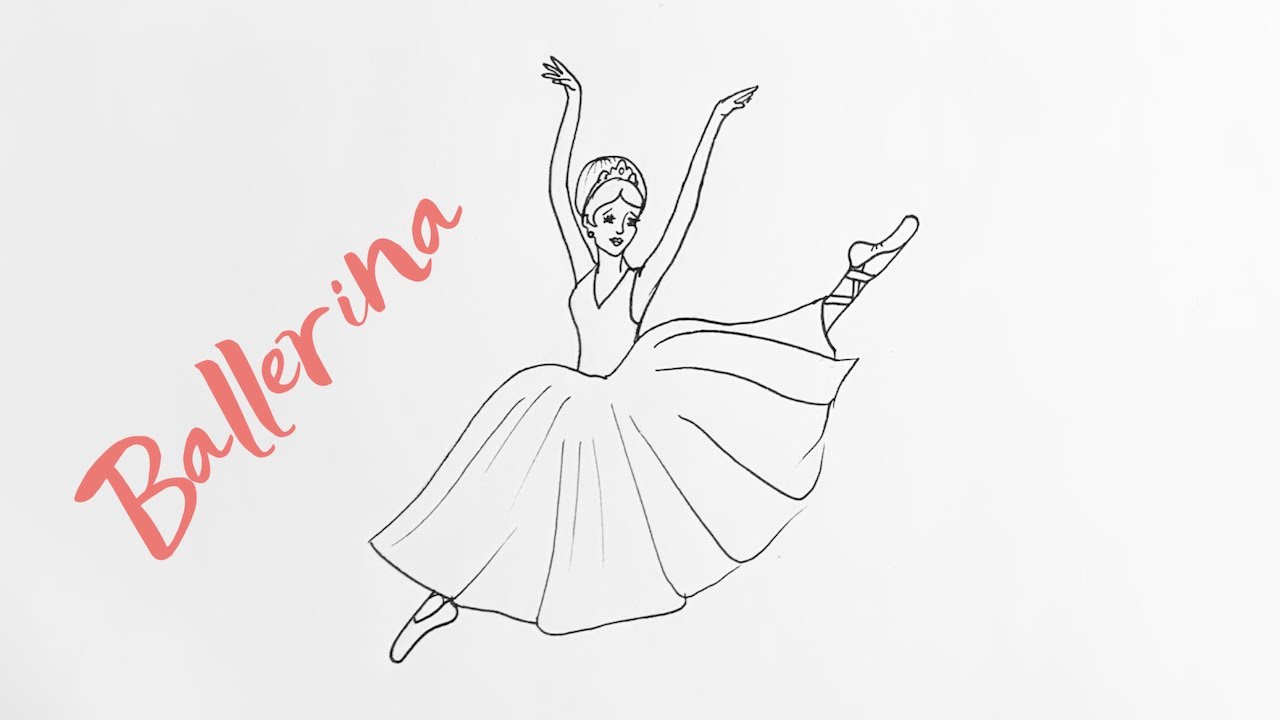 How to draw a simple ballerina - YouTube