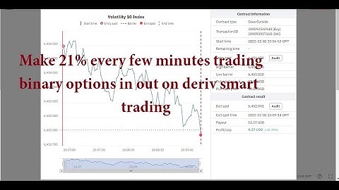 Make 21% every few minutes trading binary options in out on deriv smart trading