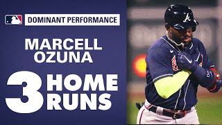 Braves' slugger Marcell Ozuna smashes THREE home runs, honors Chadwick Boseman