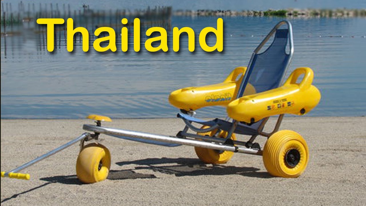 Floating beach wheelchair in Hua Hin Thailand - YouTube