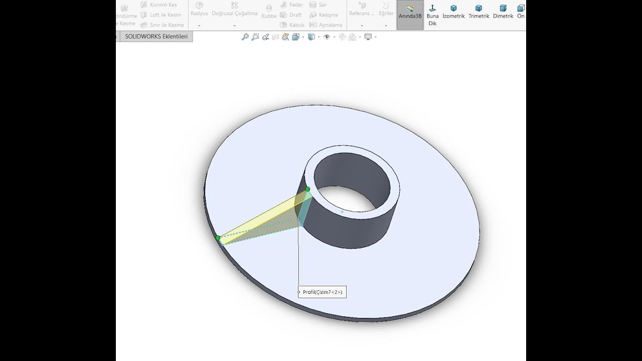 making ribs in circular drawings solidworks - YouTube