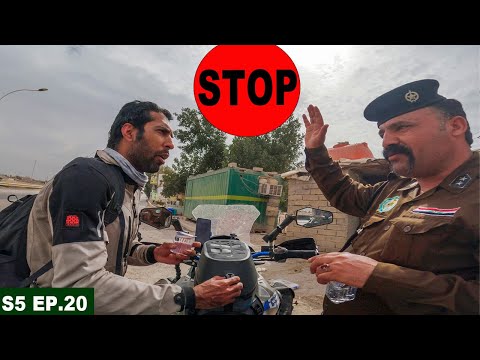 STOPPED BY IRAQI POLICE ON THE WAY TO NAJAF S05 EP.20 PAKISTAN TO SAUDI ARABIA MOTORCYCLE