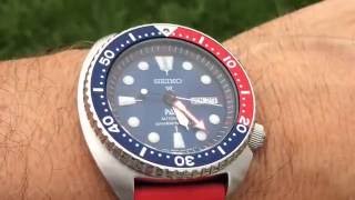 Seiko PADI SRPA21  review on rubber strap, Seiko turtle PROSPEX