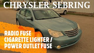 Chrysler Sebring RADIO / CIGARETTE LIGHTER / POWER OUTLET Fuse Location (2007  2010)