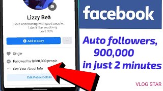 how to get 900,000  followers on facebook in just 2 minutes || latest tricks