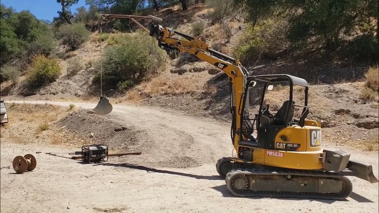 Home made mini excavator jib boom crane with winch YouTube
