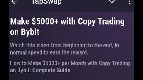 Make $5000+ with copy trading on Bybit !Code Tapswap  How to Make $5000+ Per month with copy trading