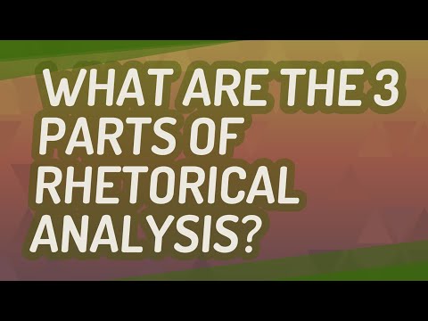 What are the 3 parts of rhetorical analysis?