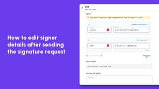 Signeasy: How to edit signer details after sending signature requests