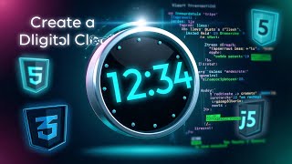 Create a Digital Clock with HTML, CSS & JavaScript | Real-Time Clock with Styling & Functionality