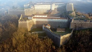 Fort of Gavi (by Drone 4K), Gavi, Alessandria, Piedmont, Italy, Europe