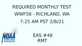 WSEOC Required Monthly Test - WWF56 - EAS #48 - 7:25 AM PST 2/8/21