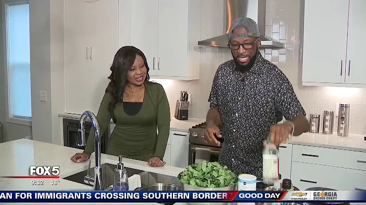 Cooking collard greens with Rickey Smiley