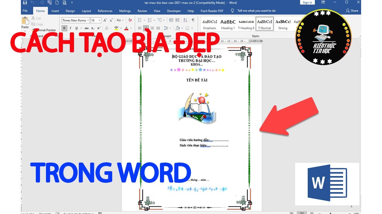 Tải Mẫu bìa Word đẹp nhất làm luận văn báo cáo bài tiểu luận taimie