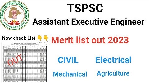 TSPSC AEE MERIT LIST 2023 | tspsc aee merit list 2023 | tspsc aee result 2023 | tspsc ae result 2023