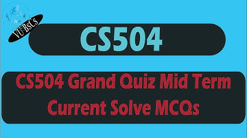 CS504 Midterm Grand Quiz Current Solve  MCQS - Fall 2020 || By Vu BsCs ||