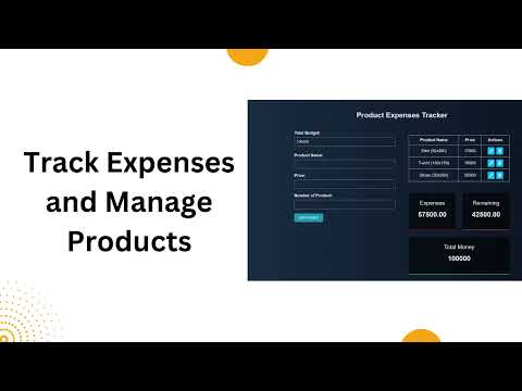 Product Expenses tracker using html, css, and javaScript