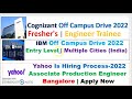 🤩Cognizant Off Campus Drive | IBM Off Campus Drive |Yahoo Is Hiring Associate Production Engineer👍🌹
