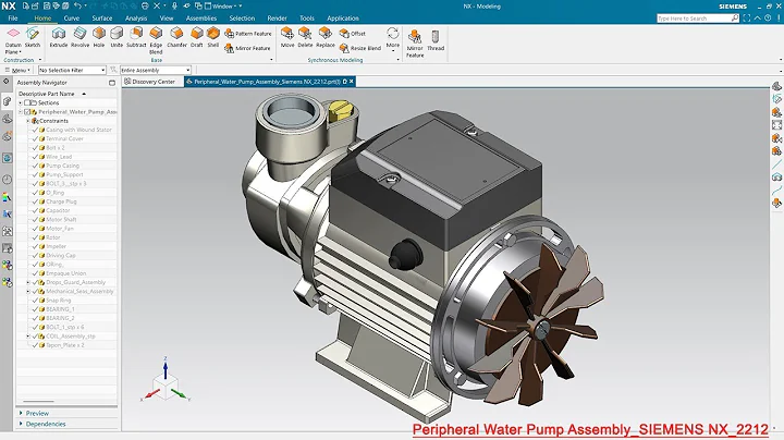 Peripheral Water Pump Assembly Design (Volume-2) | Siemens NX 2212 Tutorial (Complete Walkthrough)