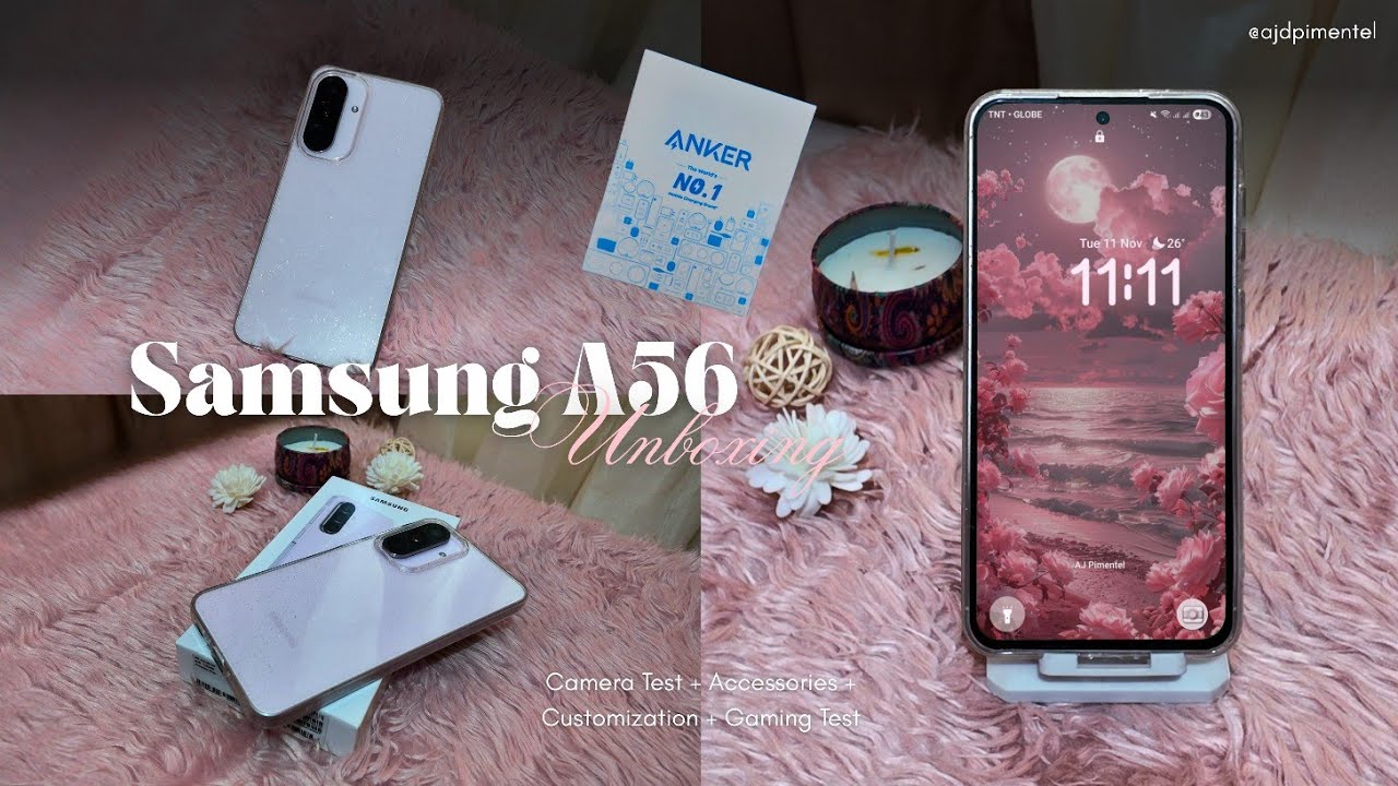 Samsung A56 5G (Pink) Aesthetic Unboxing + Camera Test, Customization, Accessories & Gaming Review