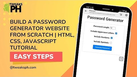 Build a Password Generator Website from Scratch | HTML, CSS, JavaScript Tutorial