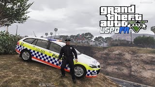 GTA 5 LSPDFR MOD #062 (Real Life Mod) - COP PATROLLING IN DOWNTOWN!!!