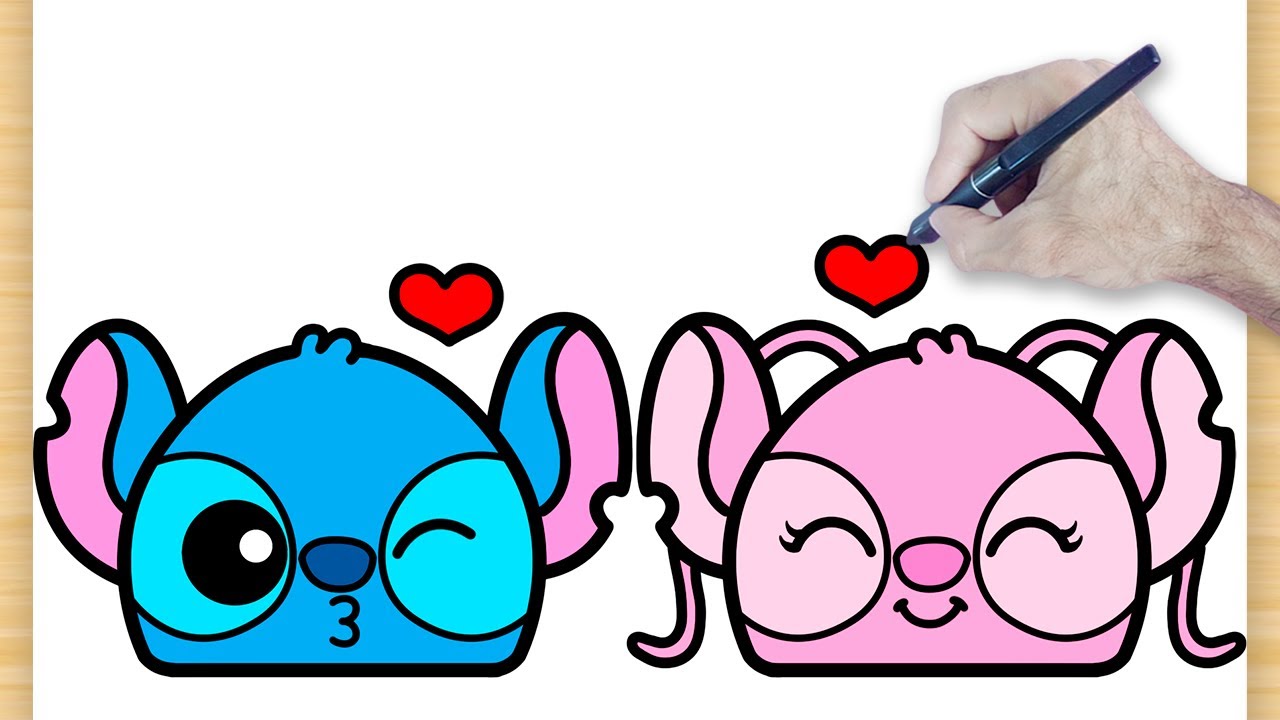 Como Desenhar Stitch e Angel Fácil - YouTube