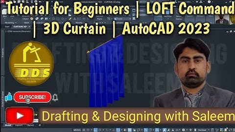 Tutorial for Beginners | LOFT COMMAND | 3D Curtain | AUTO CAD