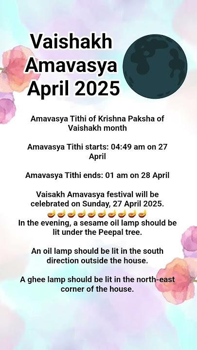 When is Vaishakh Amavasya in April 2025?April mein kab hai amavasya | amavasyakab hai #amavasya