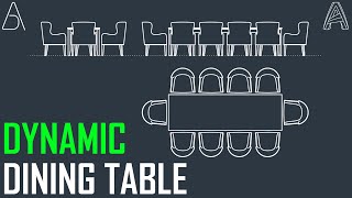 Dynamic Dining Table - AutoCAD Advanced