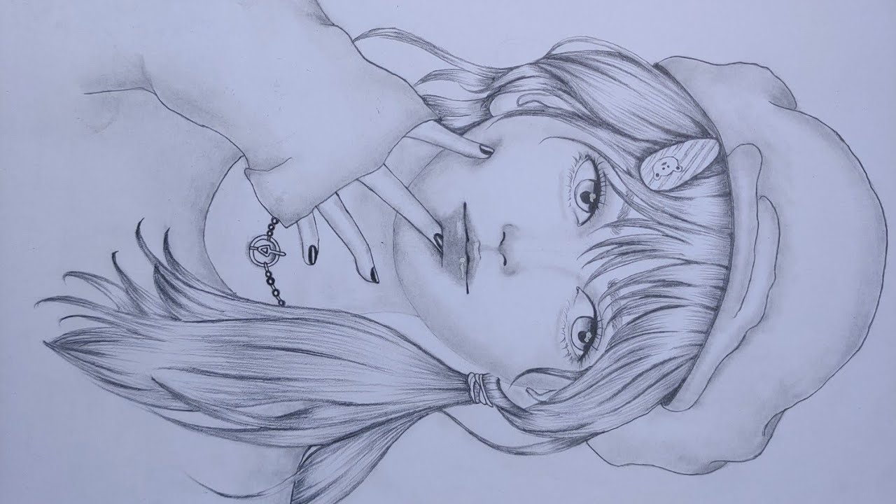 pencil drawing face girl cute ||girl face art