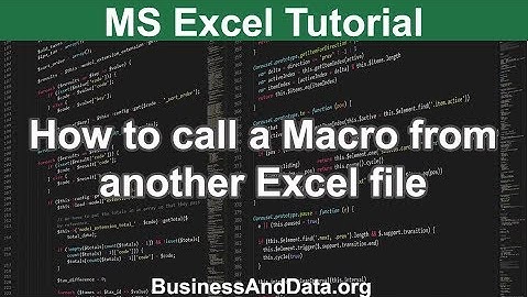 How to call a Macro from another Excel workbook | MS Excel VBA Tutorial