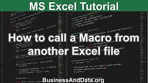 How to call a Macro from another Excel workbook | MS Excel VBA Tutorial