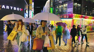 MYEONGDONG Rainy Day Shopping Street, Seoul Night Walk , Seoul Travel Walker.
