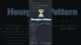 Hourglass Pattern #coding #python #learnpython