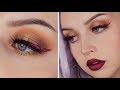 Metallic Red Eyeliner & Lips - Holiday Makeup Tutorial