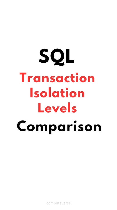 SQL Transaction Isolation Levels Comparison 💻 - YouTube
