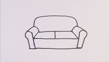 How to draw a Sofa | easy outline drawing step by step