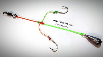 HOW TO MAKE A CHAIN OF FISHING HOOKS WITH TWO HOOKS