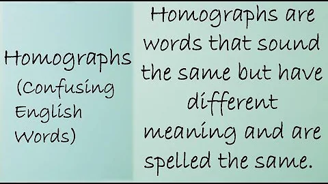 Homographs – Words having same spellings but different meaning (English pronunciation lesson)