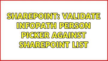 Sharepoint: Validate Infopath Person Picker Against SharePoint List