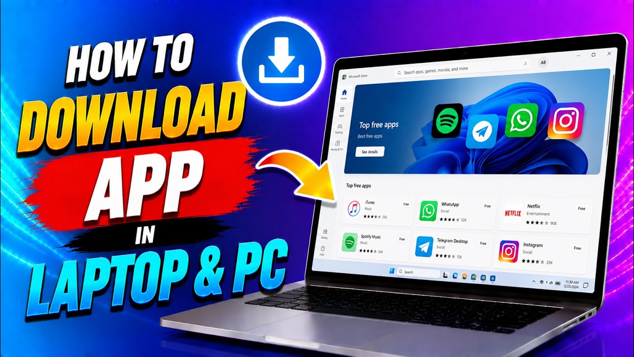 How to download App in laptop & PC | Download & Install Any Apps in ...