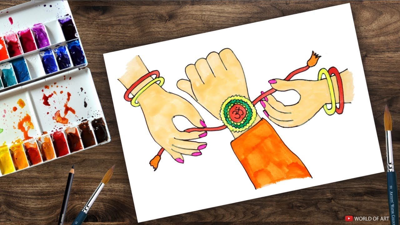 How to draw easy Raksha Bandhan drawing & painting step by step tutorial  for beginners - YouTube