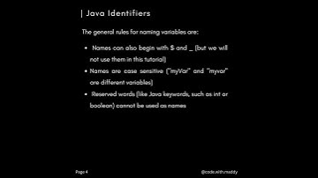 8.Java Identifiers in 30 Seconds | Learn Java in 30 seconds | Code With Maddy | #shorts