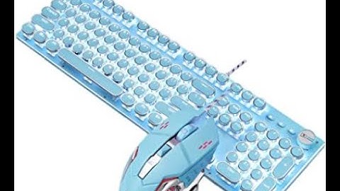 Gaming Keyboard and Mouse Combo, Retro Steampunk Vintage Typewriter-Style