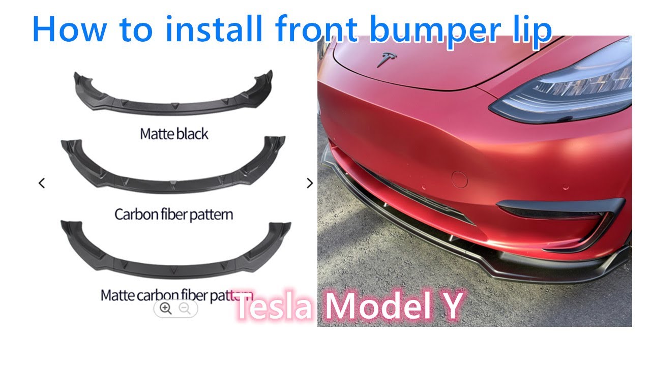 How to install front bumper lip spoiler on Tesla Model Y - YouTube