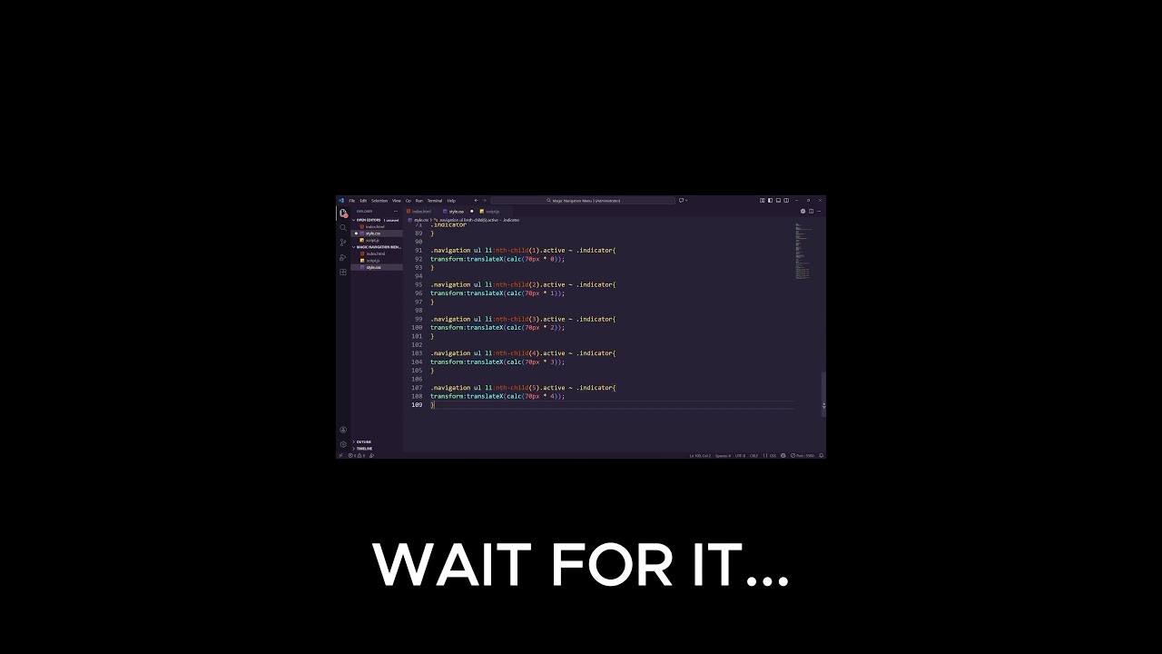 Watch this navigation bar animation 👀 #coding #javascript #css #html #webdevelopment #webdesign