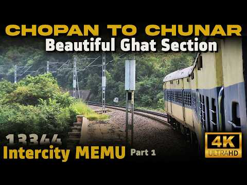 Beautiful Ghat Section by Train 13344 Shaktinagar-Varanasi MEMU Express Full Journey in 4K